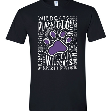 CLOVIS WILDCATS PAW TSHIRT