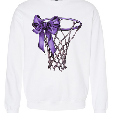 Go Purple Basketball Hoop Crewneck
