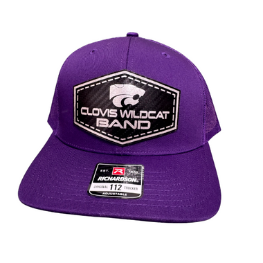 Clovis Wildcat Band Trucker Patch Hat in Purple Or Black