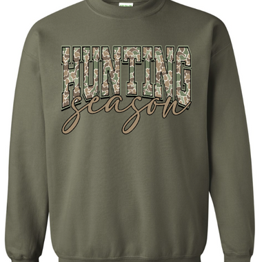 Hunting Season Camo Crewneck Military Green