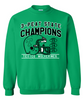 Texico Wolverines State Football 3 Peat- ROSTER ON BACK Crewneck