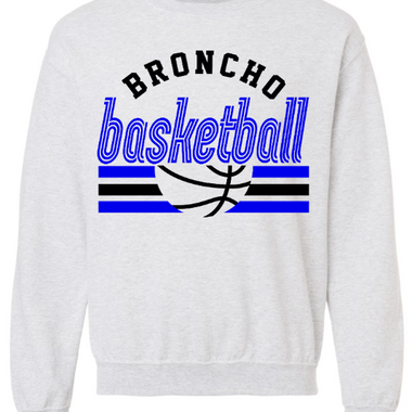 Grady Bronchos Basketball Throw Back Crewneck