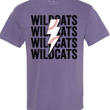 Clovis Wildcat Baseball Lightening Bolt