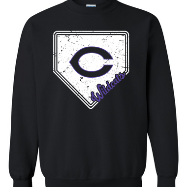 Clovis Wildcat Baseball Homeplate Crewneck