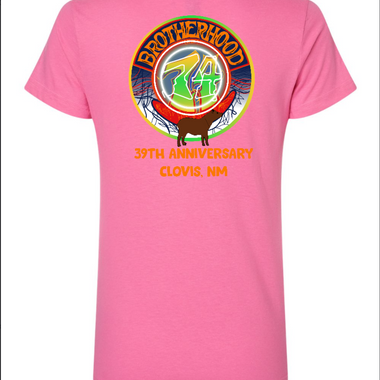 Brotherhood 74 - 39th Anniversary T-Shirt V-Neck Pink