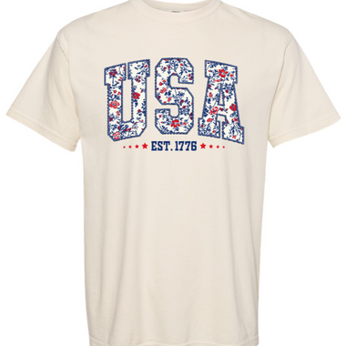 USA Floral TShirt