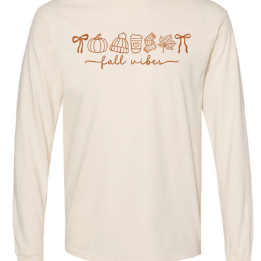 Fall Vibes Comfort Colors Long Sleeve Ivory