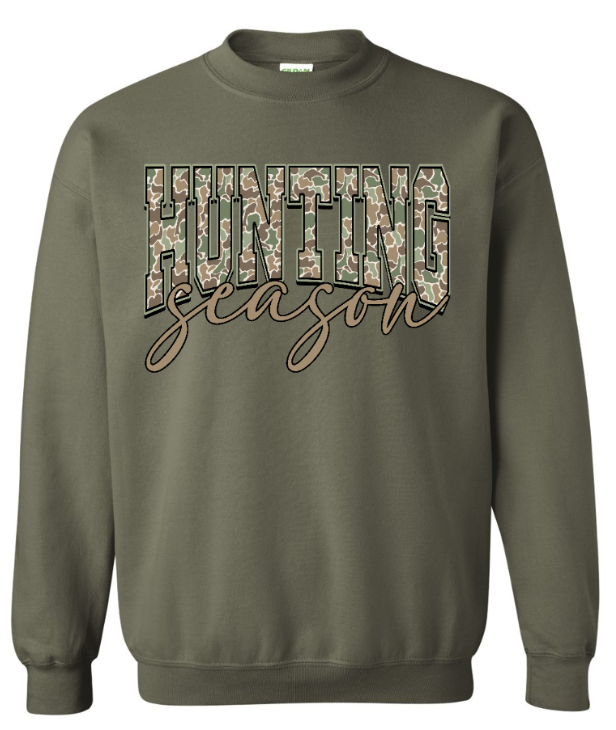 Hunting Season Camo Crewneck Military Green