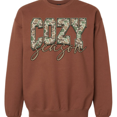 Cozy Season Camo Crewneck Cocoa