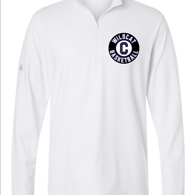 Clovis Wildcat Basketball Women's Textured Stripe Quarter Zip Pullover