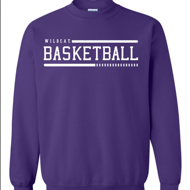 Clovis Wildcat Basketball Purple Crewneck